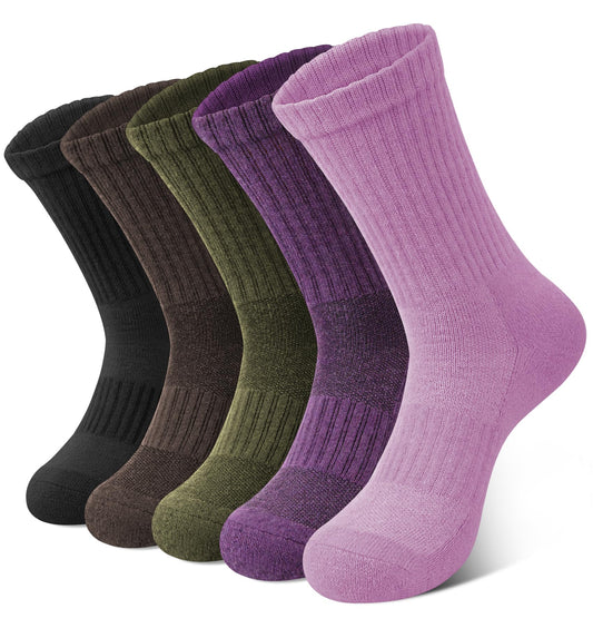 Merino Wool Hiking Socks for Women (5-Pack)
